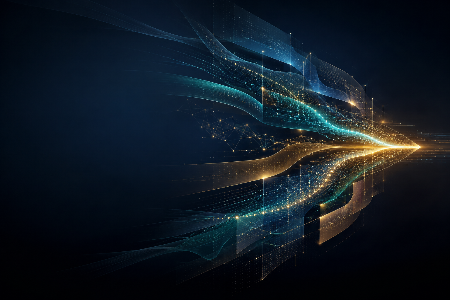 Connected pathways representing business signals becoming shared intelligence